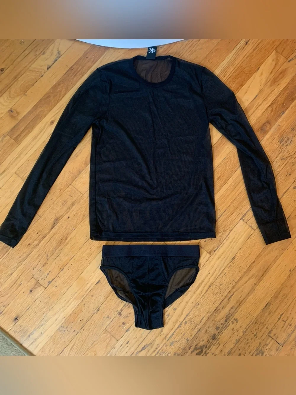 Calvin Klein black mesh long sleeve undershirt and underwear size M